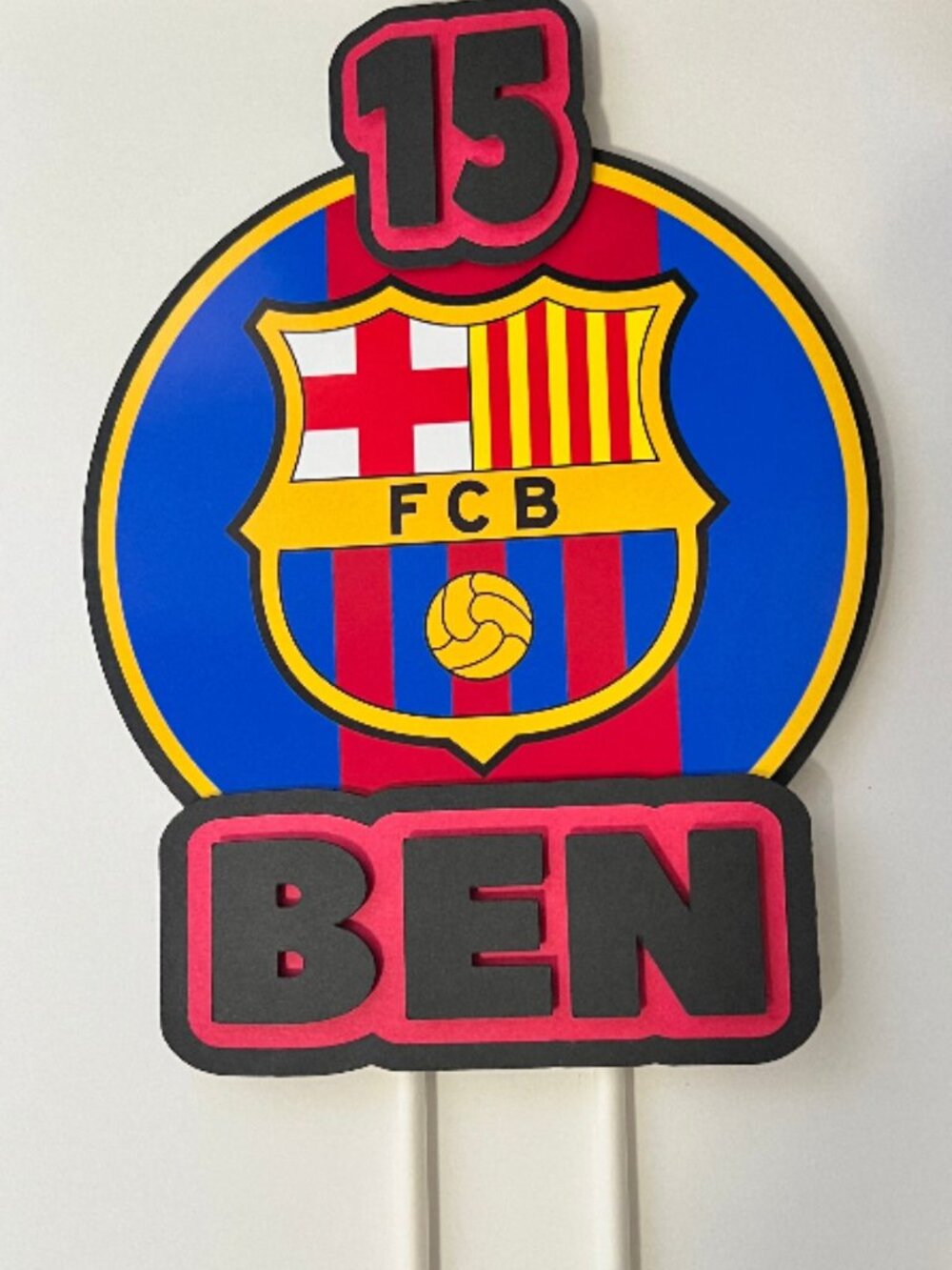 FC Barcelona Soccer Team Customizable Cake Topper